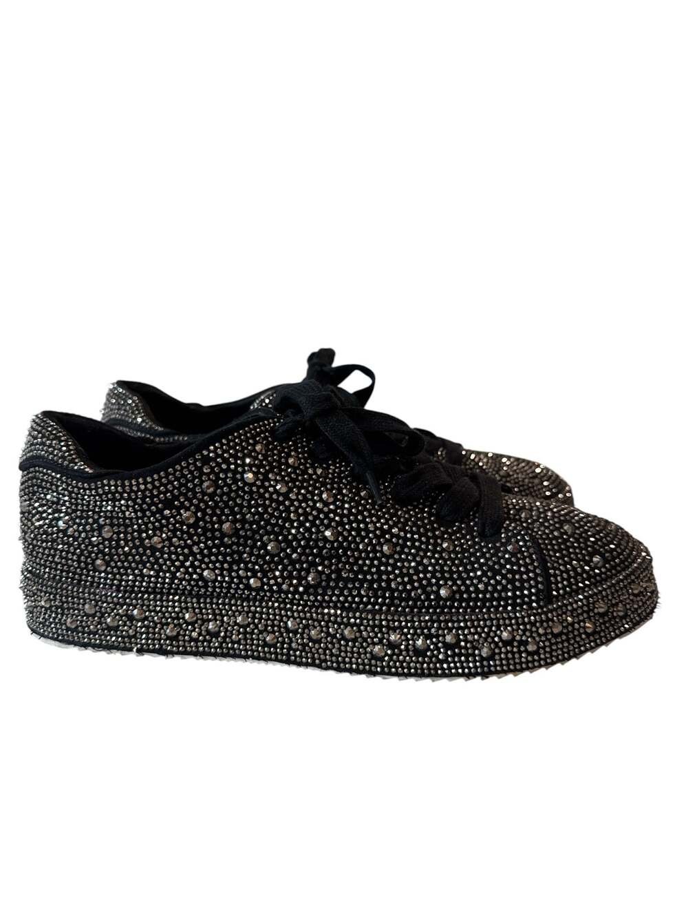 INC International Concepts Lola Black  Rhinestone Studded Platform Sneakers